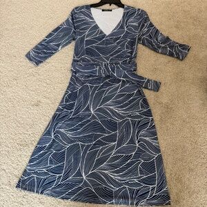 Small Blue/White PattyBoutik Wrap Dress